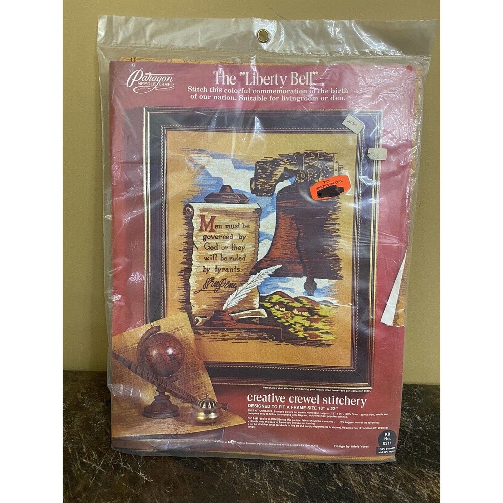 Creative Crewel Stitchery Kit 0311 Liberty Bell American History‎ 1975 Paragon
